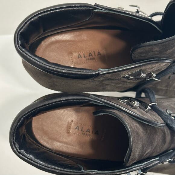 Seen on Beyonce Alaïa Grey Suede Platform Hiker Boots size EU 38 - Picture 10 of 16